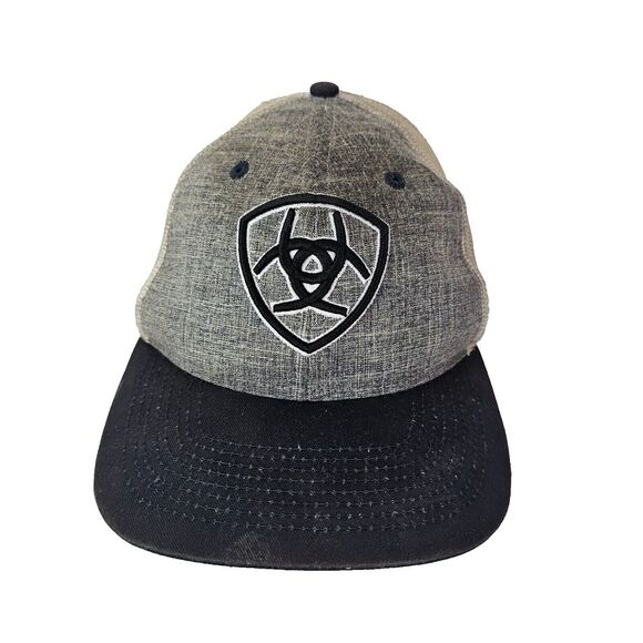Ariat Other - Ariat Men's Mesh Snap Back Baseball Cap Grey Black Distressed‎ GUC